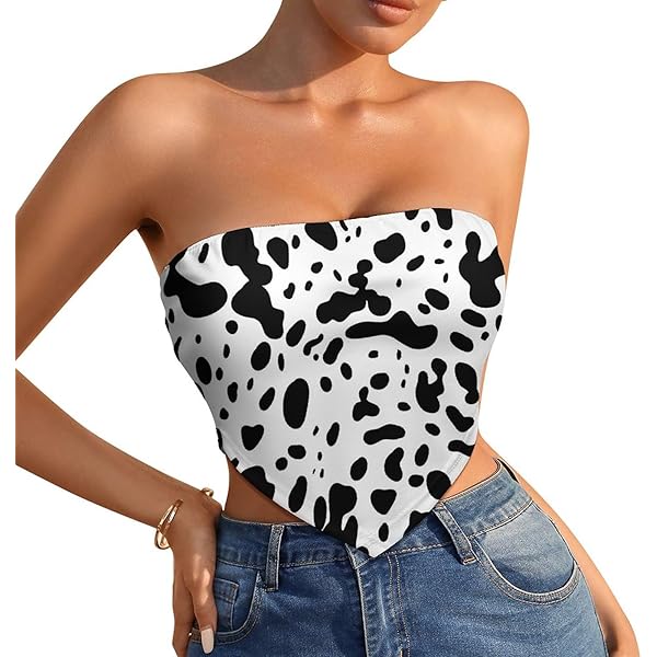LYAHVGU Dalmatian Dog Print Women's Sexy Bustier Strapless